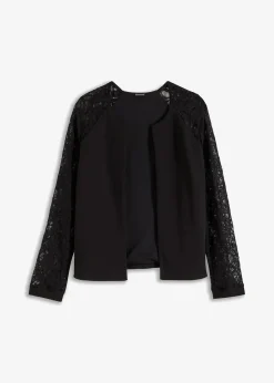 bonprix Bekleidung·Basics|Festliche Mode^Blazer mit Spitzenärmeln schwarz