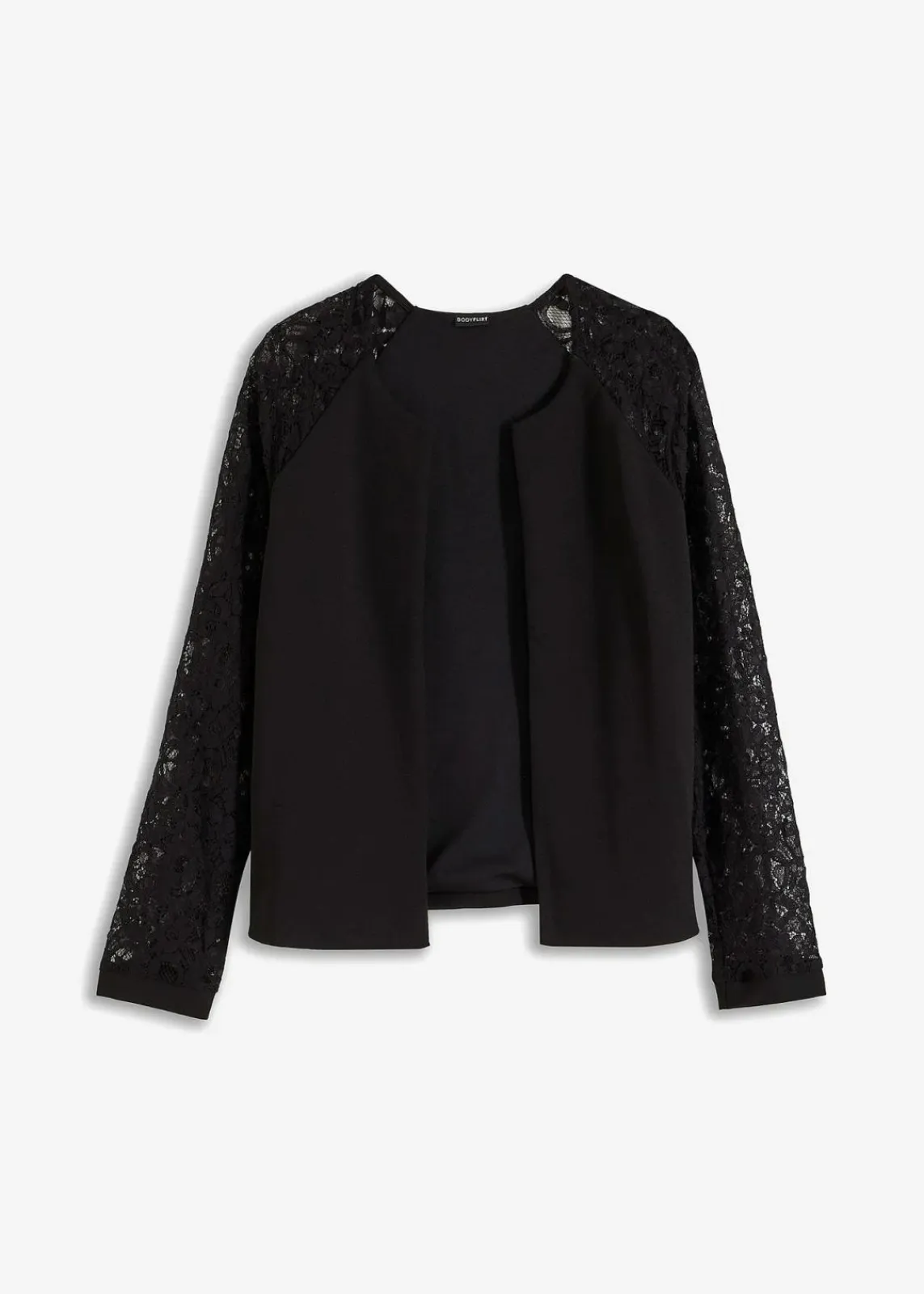 bonprix Bekleidung·Basics|Festliche Mode^Blazer mit Spitzenärmeln schwarz