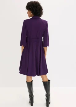 bonprix Kleider|Bekleidung·Pullover & Strickjacken^Blazerkleid mit ausgestelltem Rockteil dunkellila