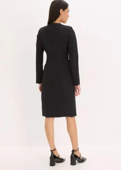 bonprix Bekleidung·Pullover & Strickjacken|Kleider^Blazerkleid mit Spitzenkante schwarz