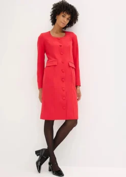 bonprix Kleider|Bekleidung·Pullover & Strickjacken^Blazerkleid mit Spitzenkante rot
