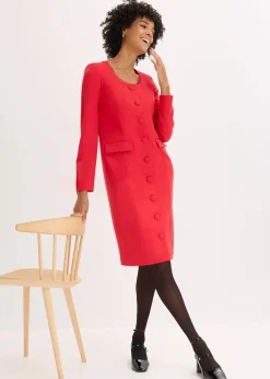 bonprix Kleider|Bekleidung·Pullover & Strickjacken^Blazerkleid mit Spitzenkante rot