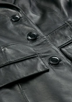 bonprix Nachhaltigere Materialien|Jacken & Mäntel^Blazermantel aus Lammnappa schwarz