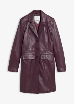 bonprix Bekleidung·Hosen|Premium^Blazermantel aus Lammnappa weinrot