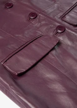 bonprix Bekleidung·Hosen|Premium^Blazermantel aus Lammnappa weinrot
