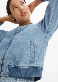 bonprix Jacken & Mäntel^Blouson aus Denim hellblau denim