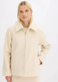 bonprix Bekleidung·Hosen|Jacken & Mäntel^Blouson aus softem Bouclé kieselbeige
