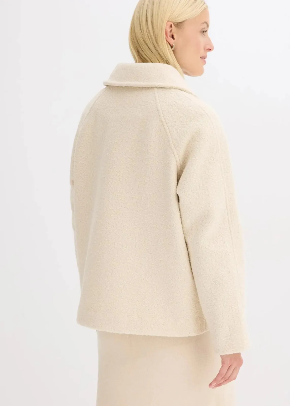 bonprix Bekleidung·Hosen|Jacken & Mäntel^Blouson aus softem Bouclé kieselbeige