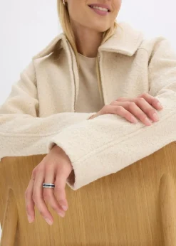 bonprix Bekleidung·Hosen|Jacken & Mäntel^Blouson aus softem Bouclé kieselbeige