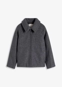 bonprix Jacken & Mäntel|Bekleidung·Hosen^Blouson aus softem Bouclé schiefergrau