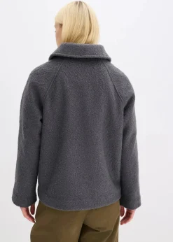 bonprix Jacken & Mäntel|Bekleidung·Hosen^Blouson aus softem Bouclé schiefergrau
