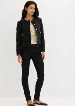 bonprix Bekleidung·Hosen|Jacken & Mäntel^Blouson aus softem Bouclégarn schwarz