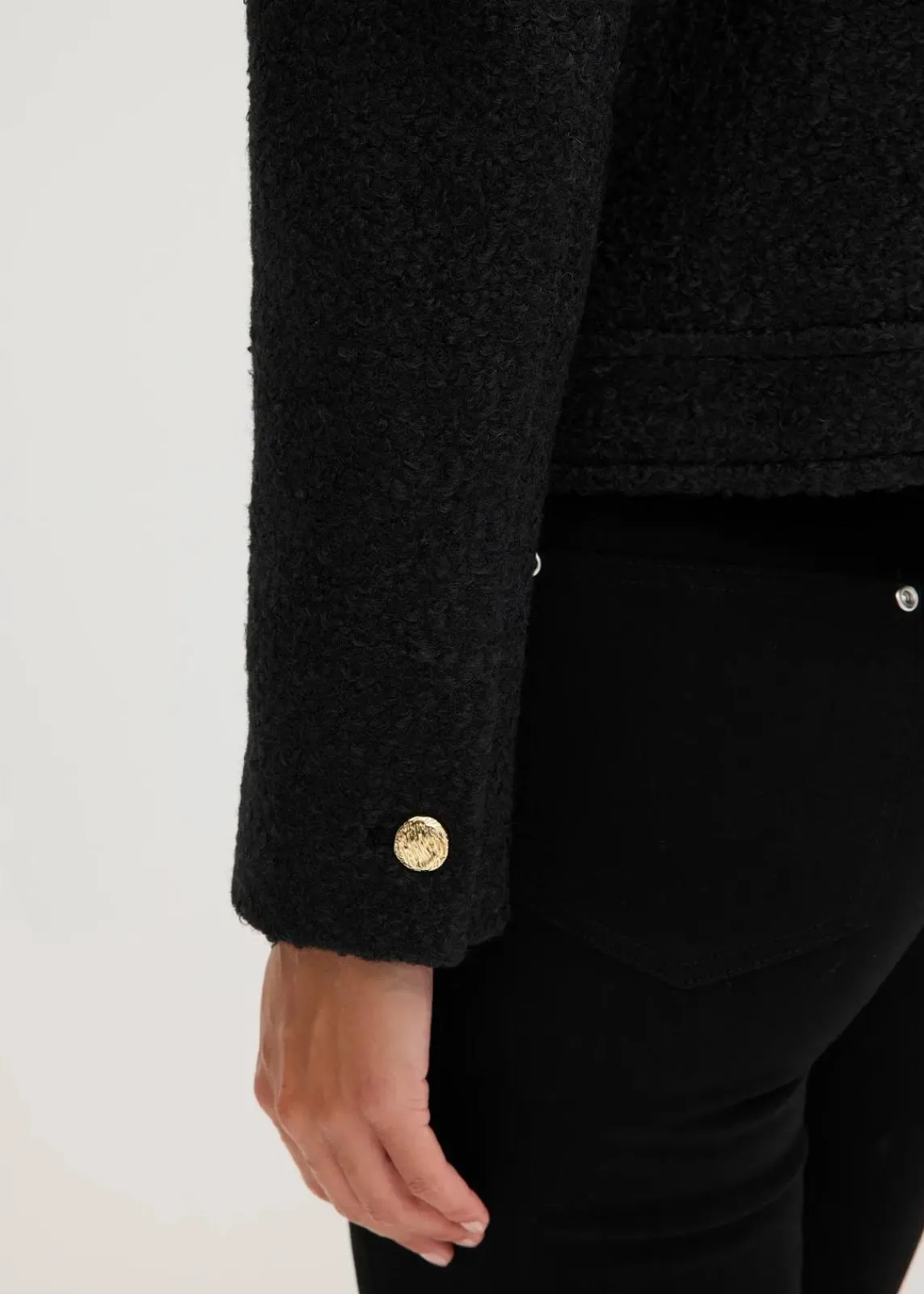 bonprix Bekleidung·Hosen|Jacken & Mäntel^Blouson aus softem Bouclégarn schwarz