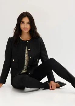 bonprix Bekleidung·Hosen|Jacken & Mäntel^Blouson aus softem Bouclégarn schwarz