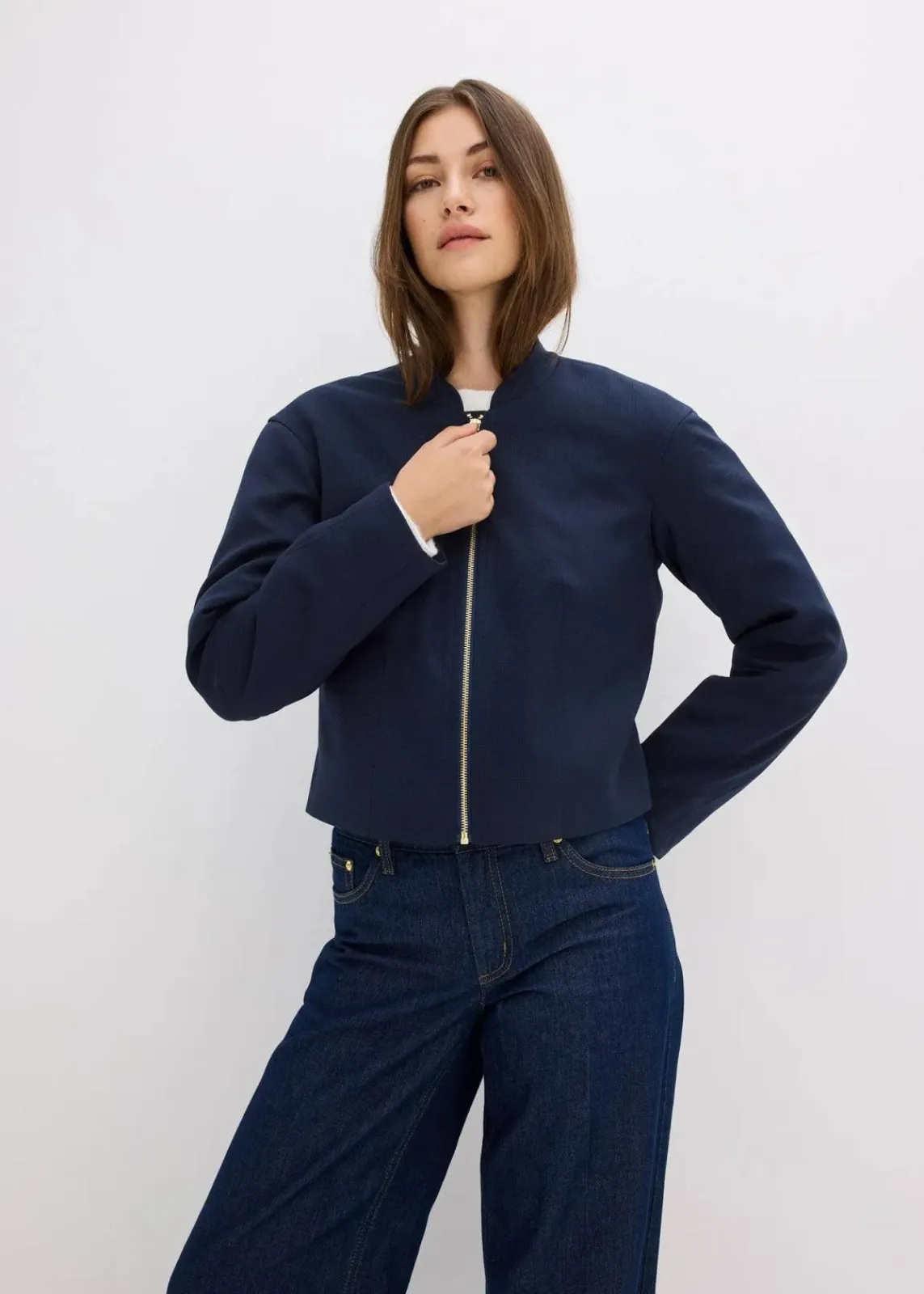 bonprix Jacken & Mäntel^Blouson aus softem Viskose-Mix dunkelblau