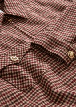 bonprix Bekleidung·Hosen|Jacken & Mäntel^Blouson aus weichem Woll-MIx mattcamel/dunkelblau kariert