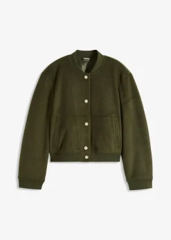 bonprix Kurzgrößen|Bekleidung·Hosen^Blouson in Wolloptik dunkeloliv