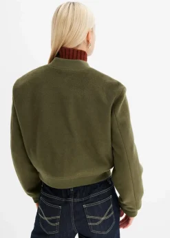bonprix Kurzgrößen|Bekleidung·Hosen^Blouson in Wolloptik dunkeloliv