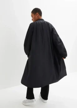 bonprix Nachhaltigere Materialien|Jacken & Mäntel^Blouson-Mantel mit Strickkragen schwarz