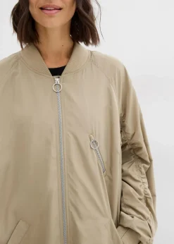 bonprix Bekleidung·Hosen|Jacken & Mäntel^Blouson-Mantel mit Strickkragen new khaki