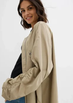 bonprix Bekleidung·Hosen|Jacken & Mäntel^Blouson-Mantel mit Strickkragen new khaki