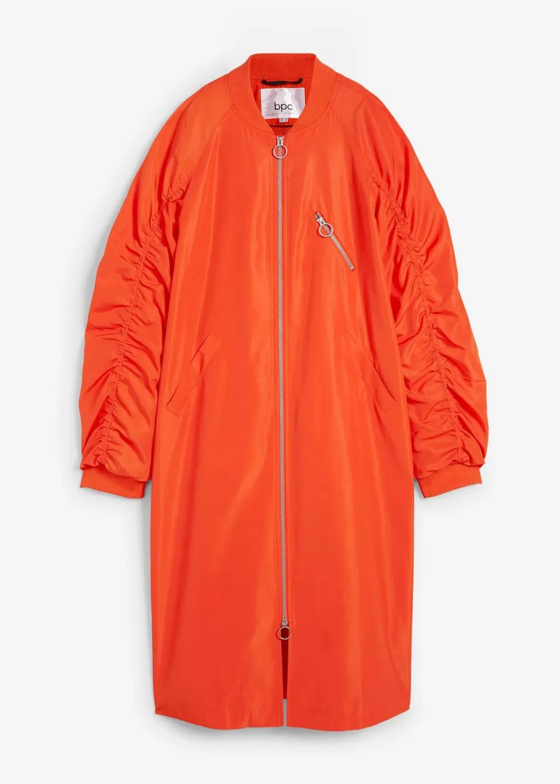 bonprix Nachhaltigere Materialien|Jacken & Mäntel^Blouson-Mantel mit Strickkragen tieforange