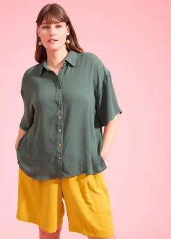 bonprix Bekleidung·Jacken & Mäntel|Blusen & Tuniken^Bluse schattengrün