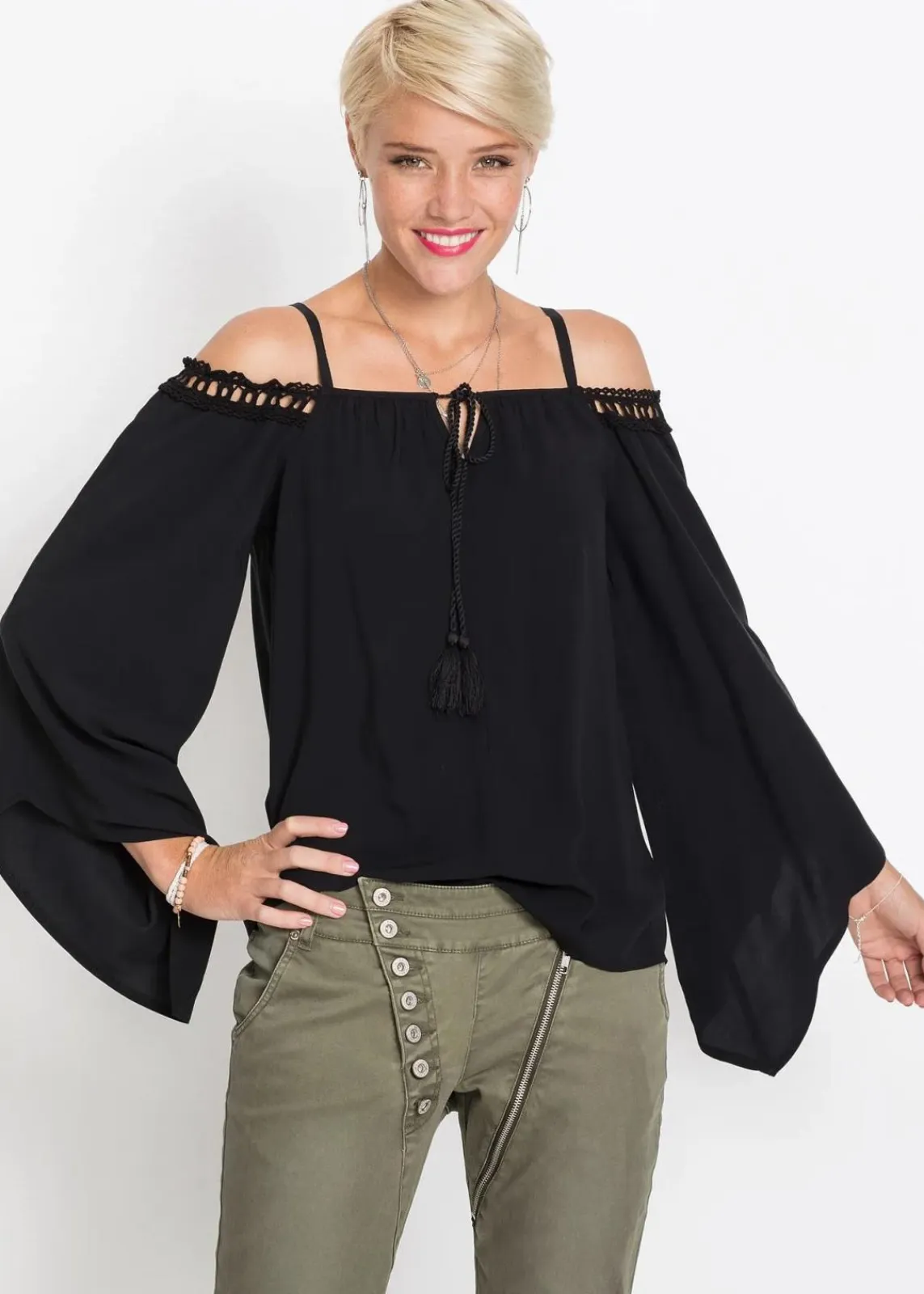 bonprix Blusen & Tuniken^Bluse schwarz