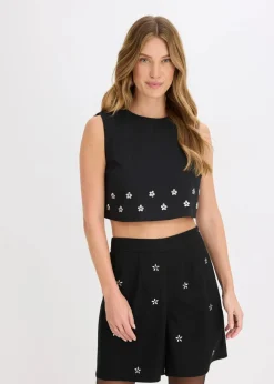 bonprix Bekleidung·Jacken & Mäntel|Blusen & Tuniken^Bluse aus Baumwolle schwarz
