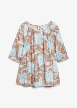 bonprix Blusen & Tuniken|Bekleidung·Jacken & Mäntel^Bluse aus feinem Viskose-Mix gewürzbraun bedruckt