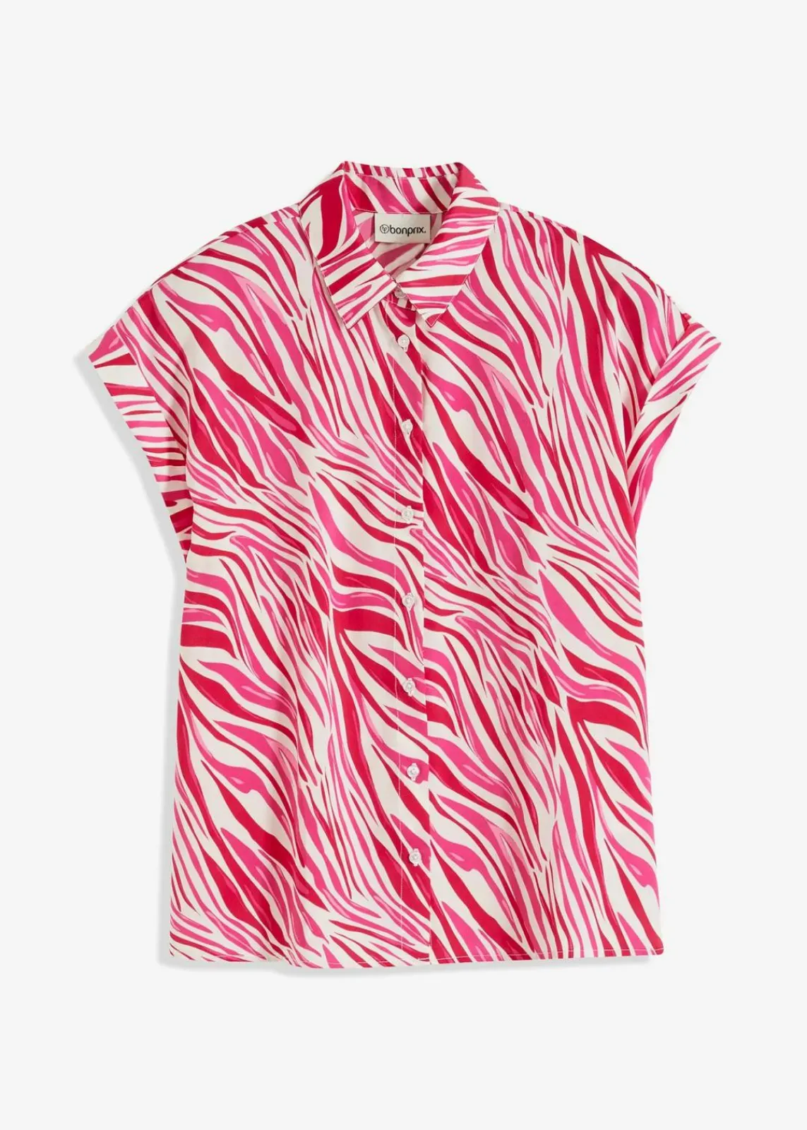 bonprix Bekleidung·Jacken & Mäntel|Zweiteiler & Sets^Bluse aus fließendem Satin creme/pink graphisch bedruckt