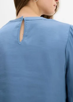 bonprix Bekleidung·Jacken & Mäntel|Blusen & Tuniken^Bluse aus fließendem Satin wellenblau
