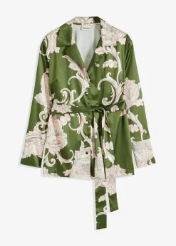 bonprix Bekleidung·Jacken & Mäntel|Zweiteiler & Sets^Bluse aus fließendem Satin grün floral