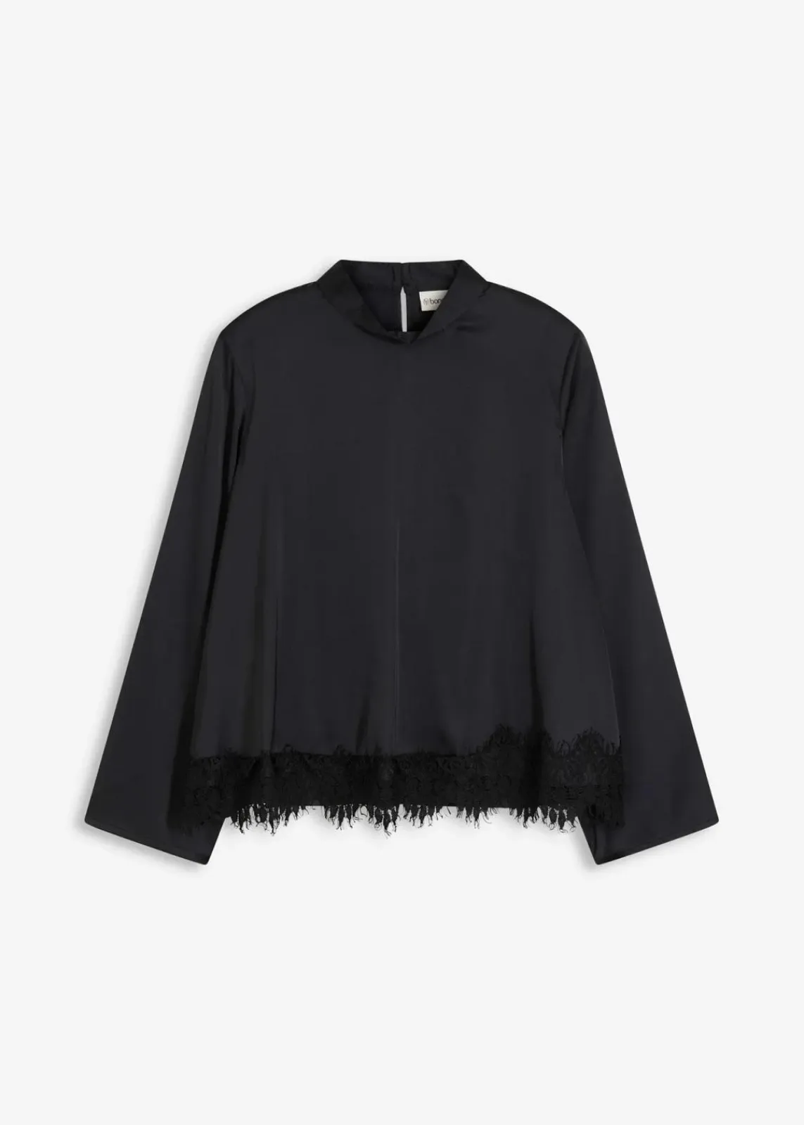 bonprix Bekleidung·Jacken & Mäntel|Blusen & Tuniken^Bluse aus fließendem Satin schwarz
