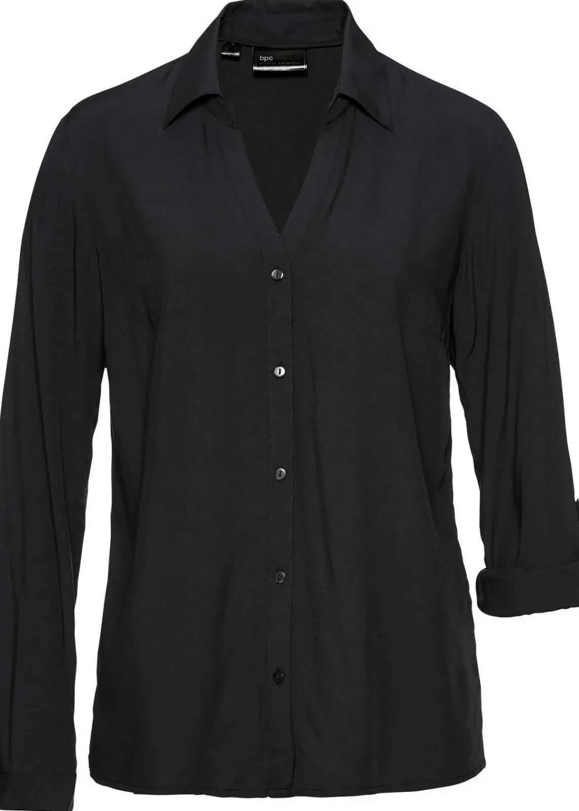 bonprix Bekleidung·Jacken & Mäntel|Blusen & Tuniken^Bluse aus fließender Viskose schwarz