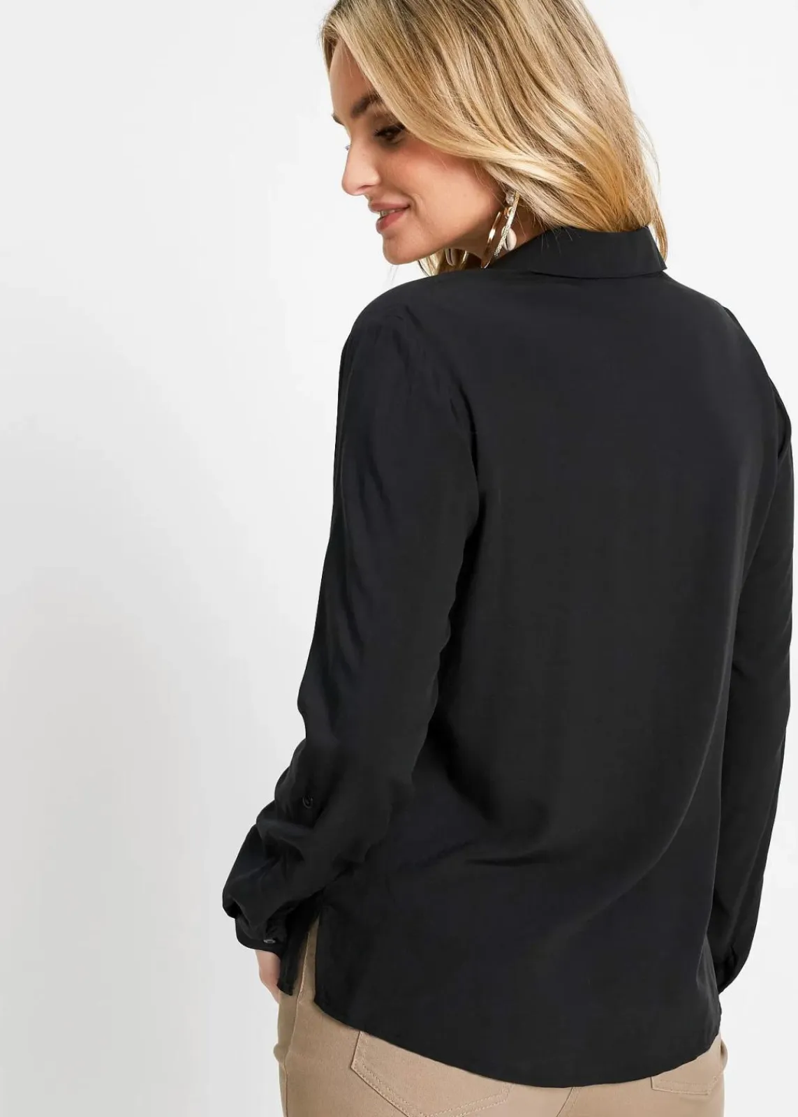 bonprix Bekleidung·Jacken & Mäntel|Blusen & Tuniken^Bluse aus fließender Viskose schwarz