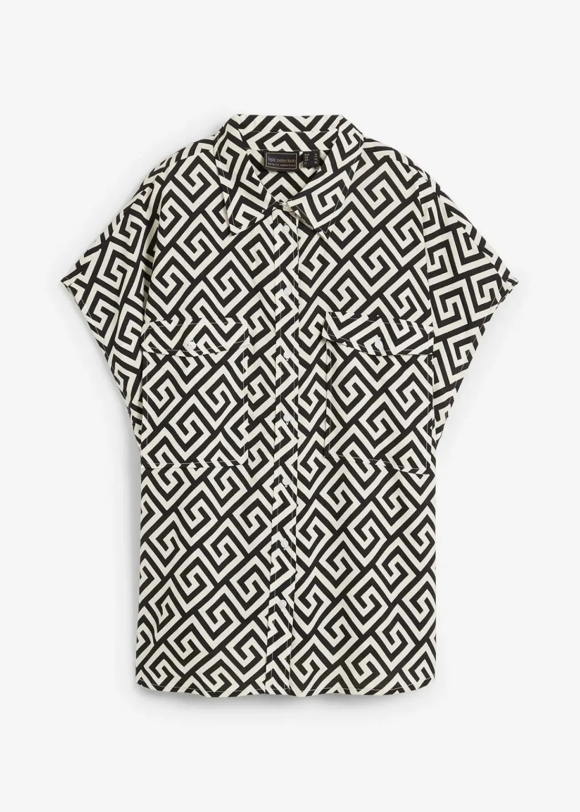 bonprix Bekleidung·Jacken & Mäntel|Blusen & Tuniken^Bluse aus fließender Viskose schwarz/natur bedruckt