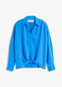 bonprix Bekleidung·Jacken & Mäntel|Blusen & Tuniken^Bluse aus leichtem Crêpe gletscherblau