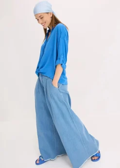 bonprix Bekleidung·Jacken & Mäntel|Blusen & Tuniken^Bluse aus leichtem Crêpe gletscherblau