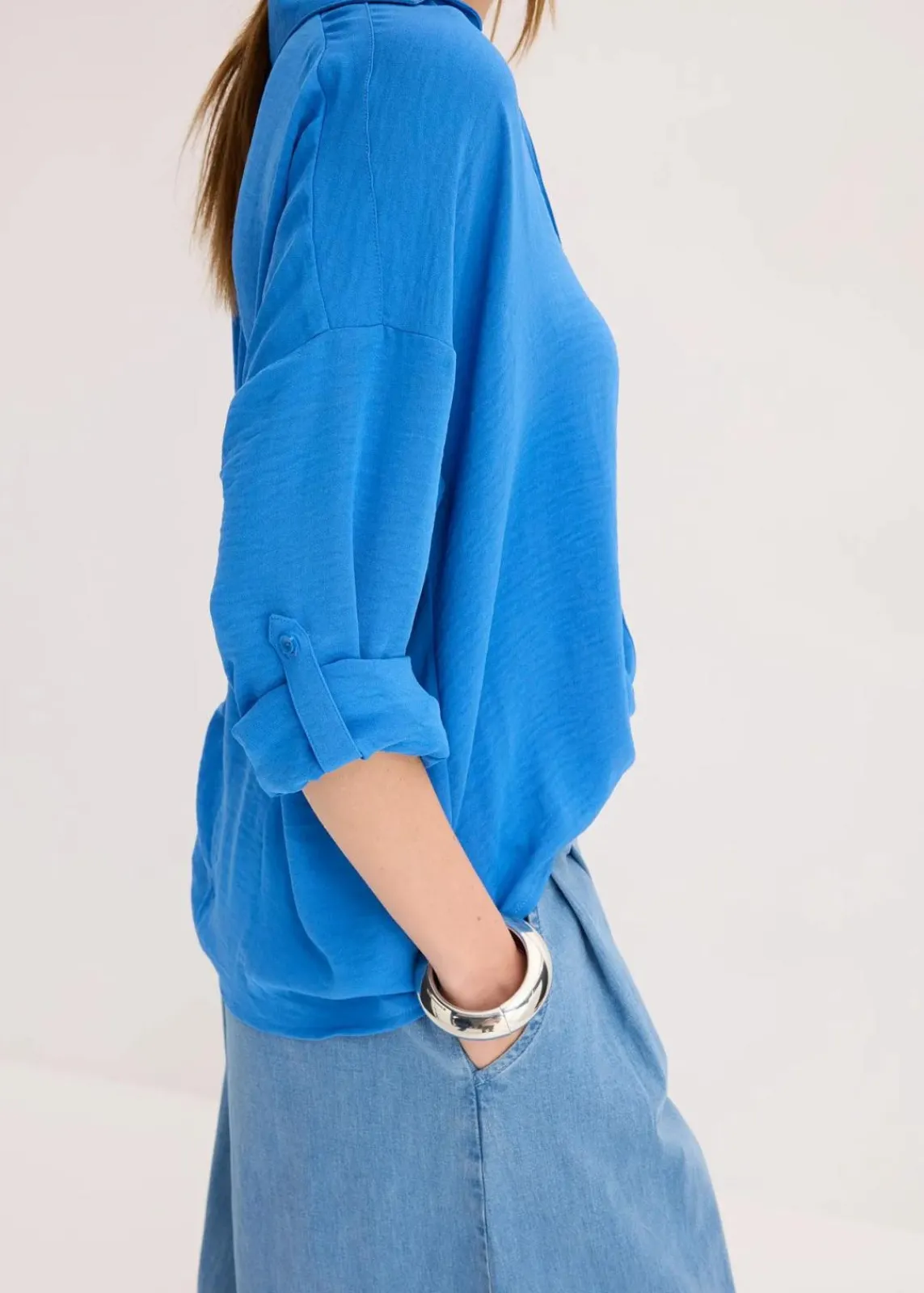 bonprix Bekleidung·Jacken & Mäntel|Blusen & Tuniken^Bluse aus leichtem Crêpe gletscherblau