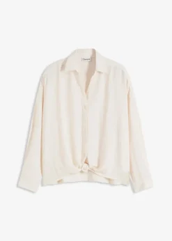 bonprix Blusen & Tuniken|Bekleidung·Jacken & Mäntel^Bluse aus leichtem Crêpe naturbeige