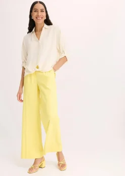 bonprix Blusen & Tuniken|Bekleidung·Jacken & Mäntel^Bluse aus leichtem Crêpe naturbeige