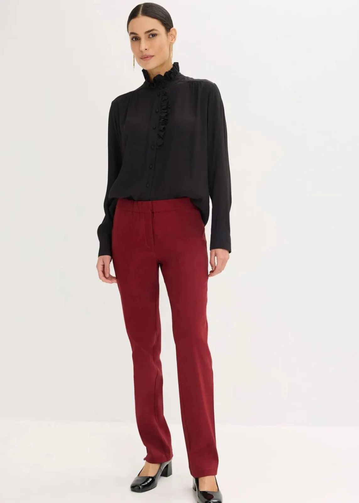 bonprix Blusen & Tuniken|Bekleidung·Jacken & Mäntel^Bluse aus luftigem Crêpe schwarz