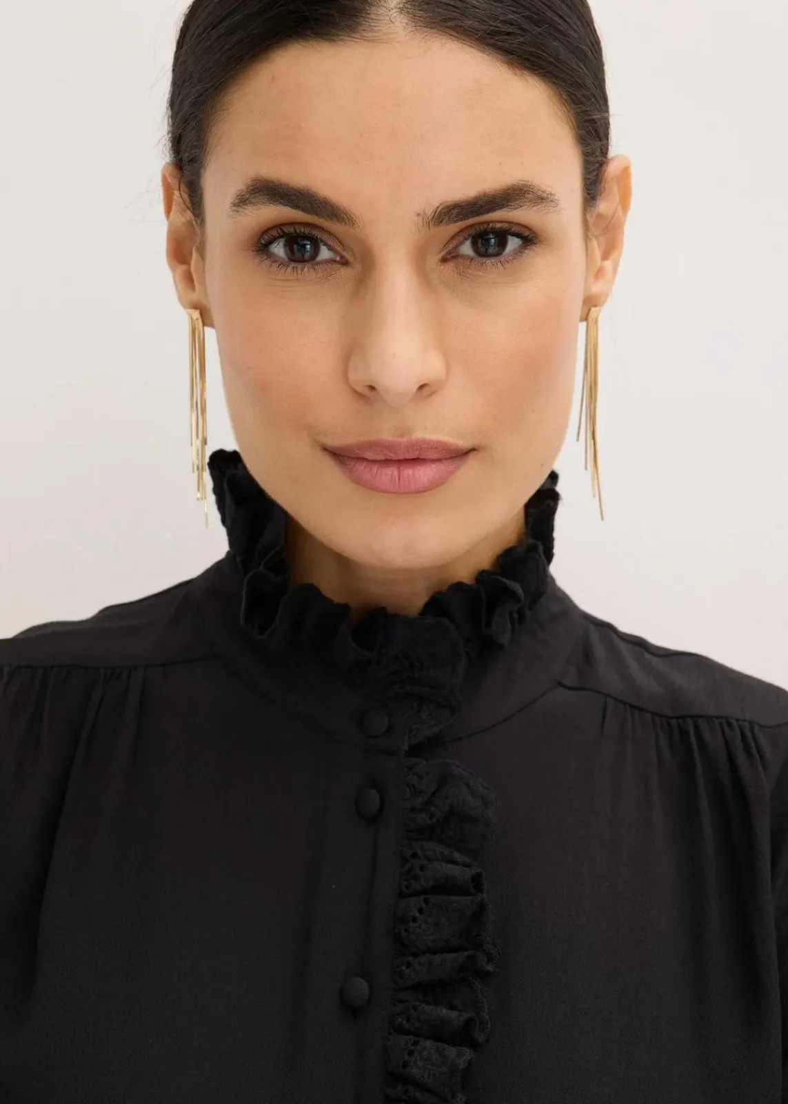 bonprix Blusen & Tuniken|Bekleidung·Jacken & Mäntel^Bluse aus luftigem Crêpe schwarz