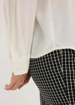 bonprix Bekleidung·Jacken & Mäntel|Blusen & Tuniken^Bluse aus luftigem Crêpe wollweiß