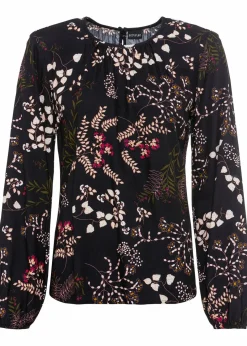 bonprix Blusen & Tuniken|Nachhaltigere Materialien^Bluse aus nachhaltiger Viskose schwarz geblümt