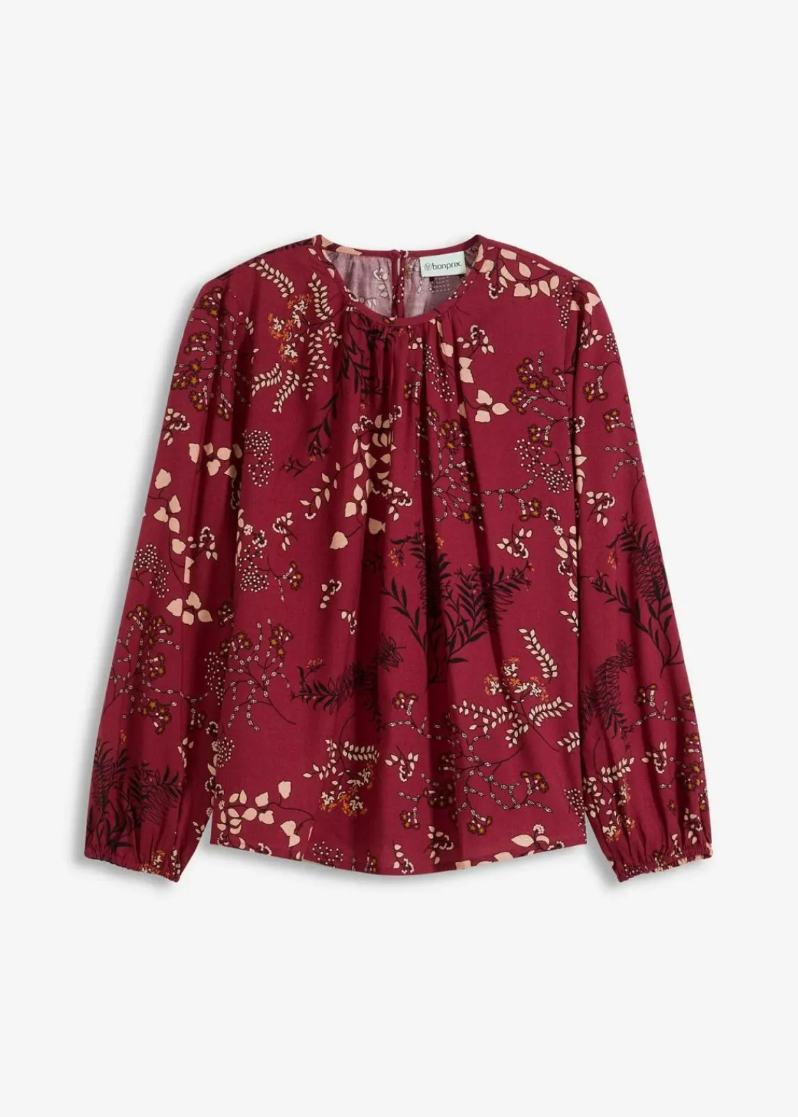 bonprix Blusen & Tuniken|Nachhaltigere Materialien^Bluse aus nachhaltiger Viskose pflaumenrot geblümt