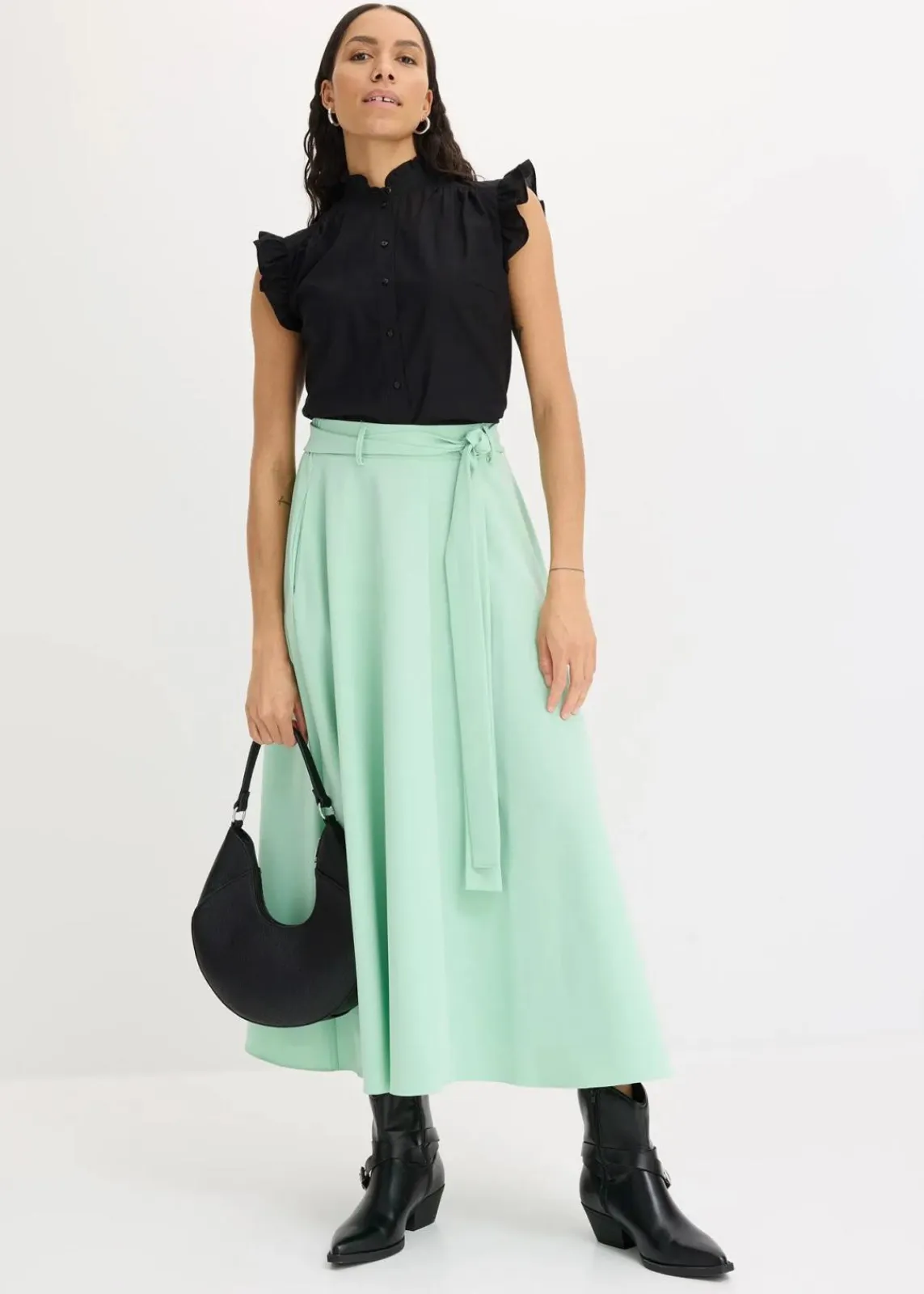 bonprix Blusen & Tuniken|Bekleidung·Jacken & Mäntel^Bluse aus reiner Baumwolle schwarz