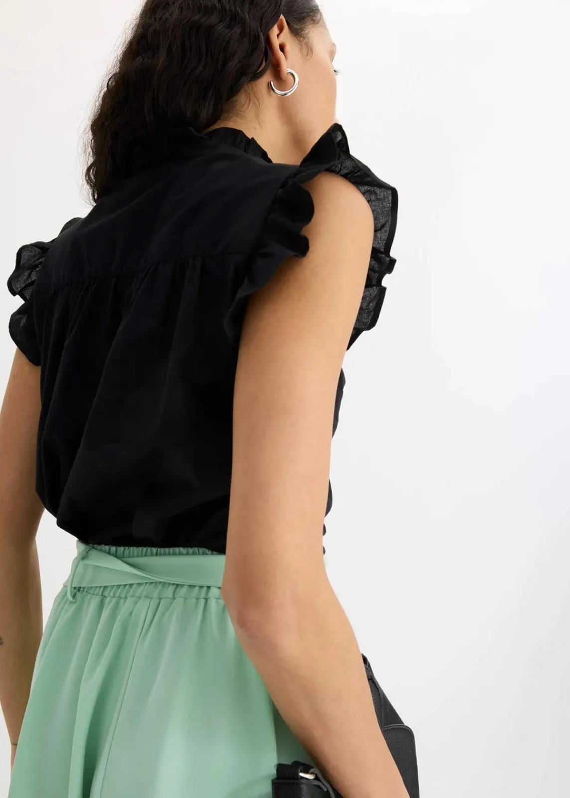 bonprix Blusen & Tuniken|Bekleidung·Jacken & Mäntel^Bluse aus reiner Baumwolle schwarz