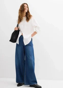 bonprix Blusen & Tuniken|Bekleidung·Jacken & Mäntel^Bluse aus reiner Baumwolle weiß